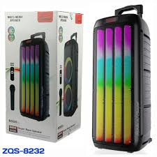 اسپیکر چمدانی ZQS-8232 بلوتوثی، رقص نور و میکروفون بیسیم - موبو سنتر